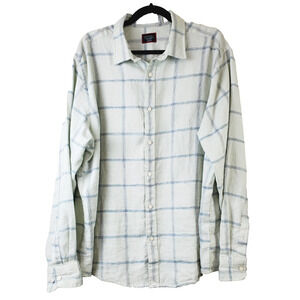 UNTUCKit Shirt Mens XXL Button Down 100% Linen Wrinkle Free Plaid Green Long Slv